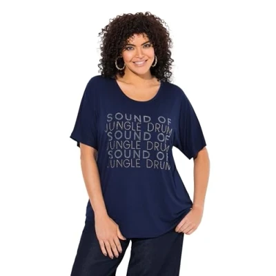 Abbildung von Ulla Popken Tshirt print, Damen, Größe: 62/64, Marine