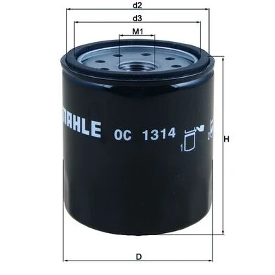 Abbildung von MAHLE ORIGINAL OC 1314 Ölfilter Anschraubfilter
