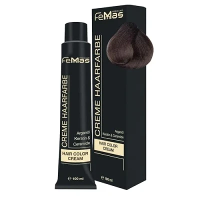 Abbildung von FemMas Haarfarbe Kühles Mittelblond 7.01 I Professionelle Creme mit Arganöl, Keratin &amp; Ceramiden Als dauerhafte Haarfärbung oder Tönung für strahlende, haltbare Farbergebnisse 100 ml