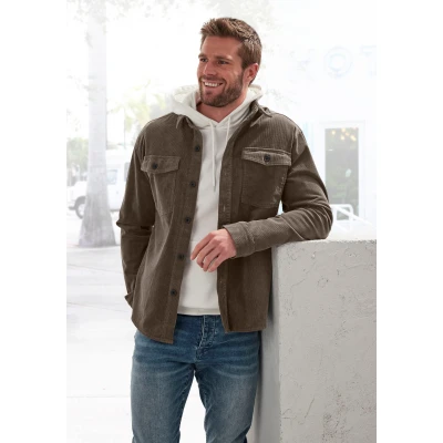 Abbildung von John Devin Hemdjacke, modernes Cord Overshirt mit aufgesetzten Taschen