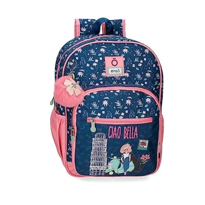 Abbildung von Enso Ciao Bella Schulrucksack, blau, 30 x 38 12 cm, Polyester, 13,68 l, Talla única, Schulrucksack