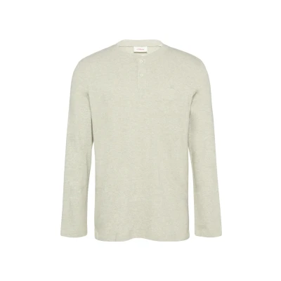 Abbildung von s.Oliver Meliertes MIT Henleyausschnitt Langarmshirt, Herren, Größe: XL, Helles beige