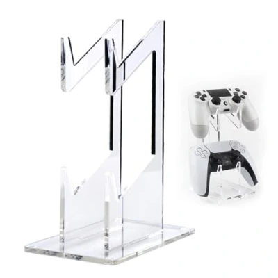 Abbildung von DALAETUS 1 Stück Dual Layer Game Controller Halter, Klar Acryl Gaming Ständer, Universalhalterung Zubehör für PS5, PS4, Xbox Serie