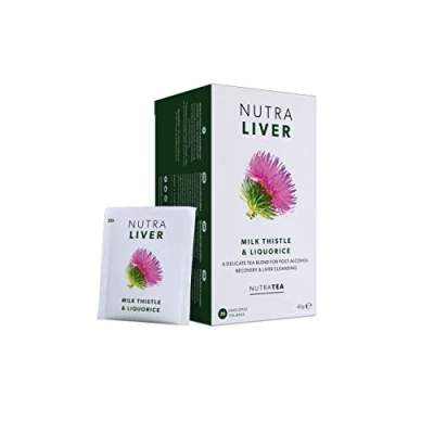 Abbildung von Nutra Tea NUTRALIVER Leberunterstützungstee, Leber Detox Tee, Lebertee, bietet eine Leberreinigung, Entgiftung und Reparatur, 120 umhüllte Teebeutel, von Kräutertee (6er Pack)
