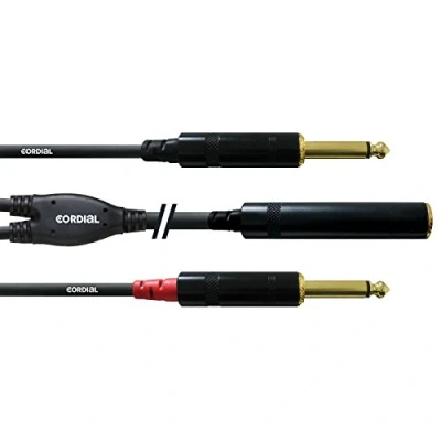 Abbildung von CORDIAL CABLES Y Kabel Träger Stereo Klinke weiblich/2 Mono männlich 30 cm BRETELLE Essentials Jack