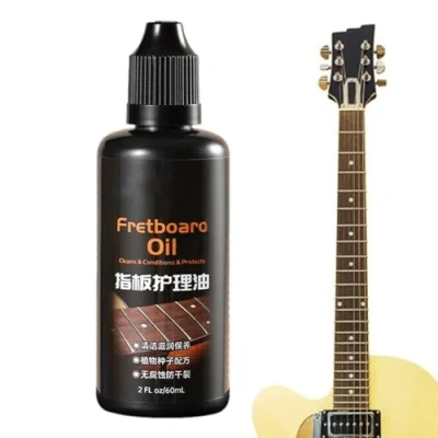 Abbildung von Gitarrenpflege Zitronenöl Gitarren und Reiniger für die Griffbrettpflege,Tiefenreinigendes Gitarrenöl Griffbrett