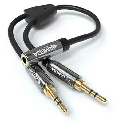 Abbildung von JAMEGA 0,2m Audio Splitter Kabel Y Adapter Headset Aux Verteiler Stereo