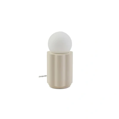 Abbildung von Lindby Tischleuchte Nielson, beige, Höhe Schirm 8,5 cm, Gips