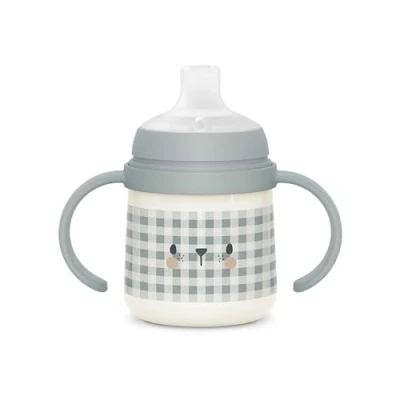 Abbildung von Suavinex, Trinklernbecher mit Leuchteffekt, Schnabeltasse Baby, Auslaufsicherer Kinderbecher, Silikon Weichem Trinkschnabel, Ergonomische Griffe, Trainer Cup AntiColic Ventil, 150 ml, 6M, Blaue