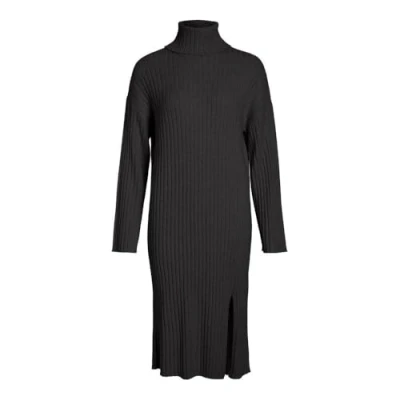 Abbildung von VILA Viril LS Rollneck MIDI Strickkleid, Damen, Größe: Medium, Dark grey