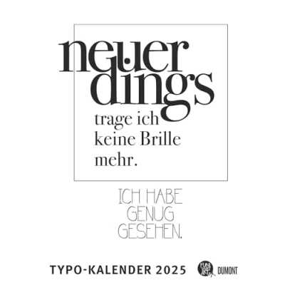 Abbildung von DUMONT Typokalender FUNI SMART ART 2025 Wandkalender, 50x70cm, Posterkalender mit Schmunzelfaktor von ART, regelmäßig auf der Bestsellerliste des buchreport.express, deutsches Kalendarium