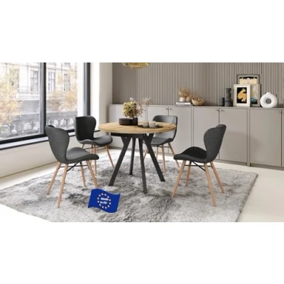 Abbildung von designimpex Esstisch Design Aldo ausziehbar 90 cm bis 145 rund Esszimmer Tisch, Esstisch, Esszimmertisch, Ausziehtisch, Küchentisch,