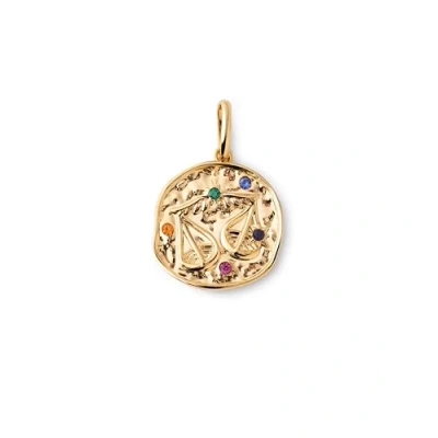 Abbildung von SINGULARU Charm Organic Colors Zodiac Waage Anhänger aus Sterlingsilber mit 18Kt vergoldeter Oberfläche kombinierbar Halskette Damenschmuck