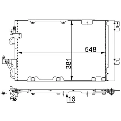 Abbildung von MAHLE ORIGINAL AC 375 000S Klimakondensator mit Trockner 14 13,7 554 OPEL: Zafira B, Astra H TwinTop, Caravan
