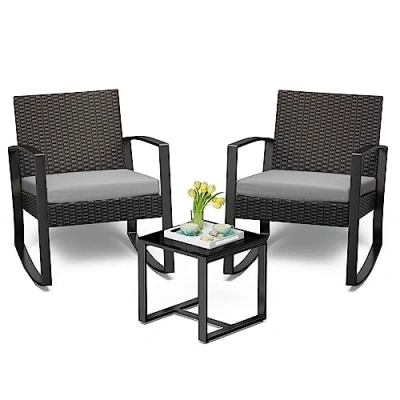 Abbildung von Bealife Gartenmöbel Set, Lounge Set Balkon 2 Personen，Balkonmöbel Kleiner Outdoor, für Veranden, Innenhöfe, Terrassen, Balkone, Poolränder