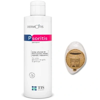 Abbildung von PsoriTIS, Urea 10% Shampoo Seborrhoische Dermatitis, zu Schuppenflechte neigende Kopfhaut, Ekzeme, juckende, schuppige Haut, lindert die Symptome 120ml + Mandelmilchseife 25g (Shampoo Soap)