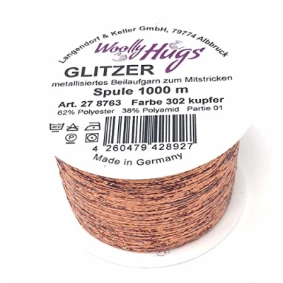 Abbildung von Woolly Hugs Hug`s 1000m Glitzer metallisiertes Beilaufgarn Effektgarn