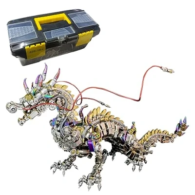 Abbildung von AYAY 3D Punk Metall Puzzle, DIY Montage Mechanisch Anbetungswürdig Drachen Modell Puzzle Set (2030+PCS)