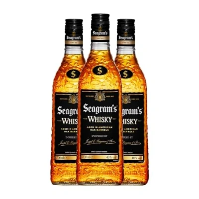 Abbildung von Whiskey Blended Seagram&#039;s 70 cl (Schachtel mit 3 Flaschen von cl)