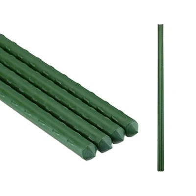 Abbildung von Relaxdays Pflanzstäbe, 10er Set, 90 cm, Ø 10 mm, kunststoffummantelter Stahl, Rankhilfe für Pflanzen, Rankstäbe, grün