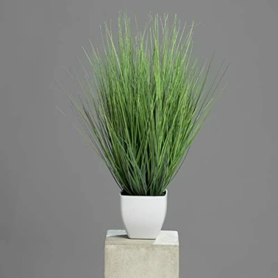 Abbildung von mucplants Isolepsisgras im weißen Topf, 60 cm, Kunstpflanze, Kunstgras Grasarrangement künstliches Gras für Zimmer , Büro Gaststätten oder Messedekoration