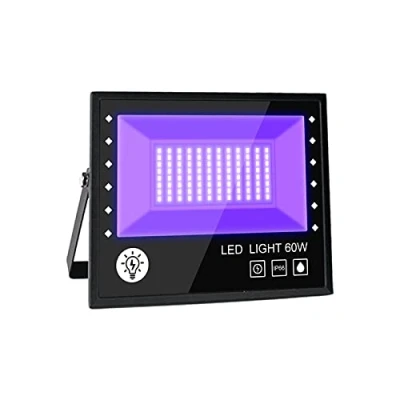 Abbildung von BOSITE LED Schwarzlicht Strahler, 60W UV Party Scheinwerfer, Blacklight Mit Kabel Fluter IP66 Wasserdicht Lampe für Halloween Aquarium Konzert Party, Bar, Neonfarben