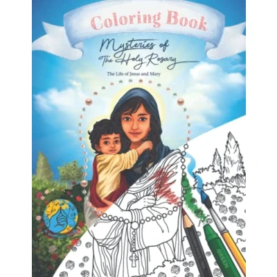 Abbildung von Mysteries of The Holy Rosary Coloring Book: Life Jesus and Mary