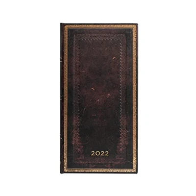 Abbildung von Paperblanks Kalender 12 Monate 2022 Marokkanisch Schwarz Horizontal Delgado (95 x 180 mm)