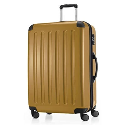 Abbildung von ALEX Großer Hartschalen Koffer Trolley Rollkoffer Reisekoffer, 4 Doppel Rollen, TSA, 75 cm, 119 L, Herbstgold