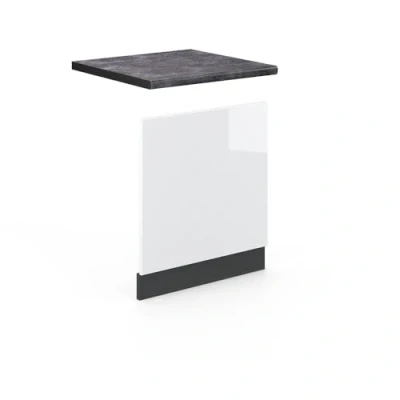 Abbildung von Vicco Frontblende Fame Line, Weiß Hochglanz/Anthrazit, 60 cm, AP Anthrazit