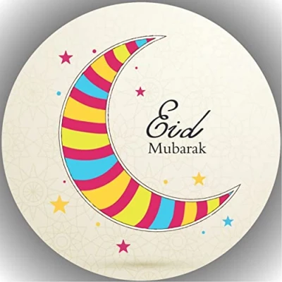 Abbildung von Fondant Tortenaufleger Tortenbild Geburtstag EID MUBARAK K7