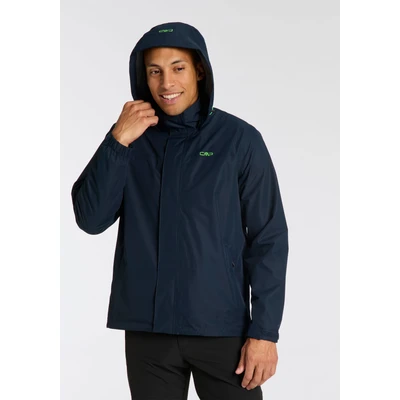 Abbildung von CMP Herrenjacke mit Kapuze und Druckknöpfen, Schwarz Blau, 48
