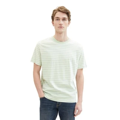 Abbildung von TOM Tailor Gestreiftes Tshirt print, Herren, Größe: XL, Tender sea green white stripe