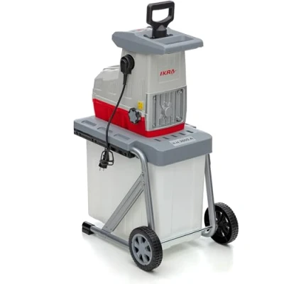 Abbildung von IKRA 81002880 Elektro Gartenhäcksler Walzenhäcksler ILH 3000 A, leise robust wartungsarm, Starke 3.000 Watt, Aststärke bis 44mm, 230 V