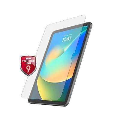 Abbildung von Hama Schutzglas für Apple iPad 10.9&quot; (10. Gen. 2022) (Tablet Schutzglas, Glasschutz mit 9H Härte, kratzfest, stoßfest, 0,3 mm dünn, Echtglas, gehärtetes Glas, Displayschutz, ultra clear) transparent