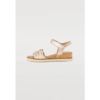 Abbildung von Gabor Damen Keilsandalen, Frauen Sandalen,Leichte Mehrweite (G),offene Schuhe,Strandschuhe,Keilsandaletten,Muschel(Kork/crem),37.5 EU / 4.5 UK