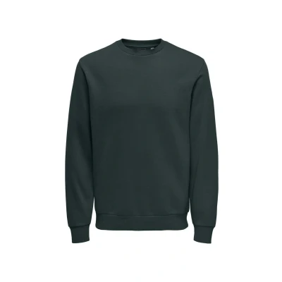 Abbildung von Herren O&amp;S Basic Sweatshirt Regular Fit Pullover Langarm Jumper Sweater Shirt ohne Kapuze ONSCERES, Farben:Grün 4, Größe:S