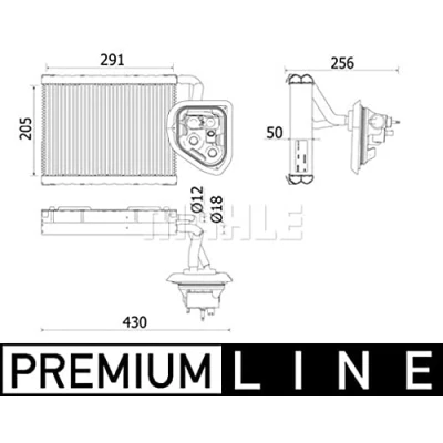 Abbildung von MAHLE ORIGINAL AE 159 000P Verdampfer mit Expansionsventil