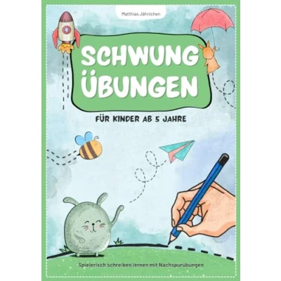 Abbildung von Schwungübungen für Kinder ab 5 Jahren: Spielerisch schreiben lernen mit Nachspurübungen A4 Arbeitsheft zur Förderung der Feinmotorik Kindergarten, Vorschule, Grundschule