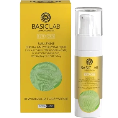 Abbildung von BasicLab Dermocosmetics Emulsion Gesichtsserum mit Vitamin C 30 ml Für trockene Haut und Mischhaut Revitalisiert nährt Die erscheint strahlender, glatter fester.