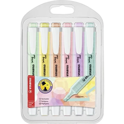 Abbildung von STABILO Marker swing cool Textmarker 1+4 mm pastell 6er Etui