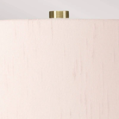 Abbildung von Elstead Lighting ISLA AB TL PINK Tischleuchte E27 1x60W Keramik/Stahl weiß/Altmessing, Kunstseide rosa H:64cm B:36cm Ø36cm dimmbar