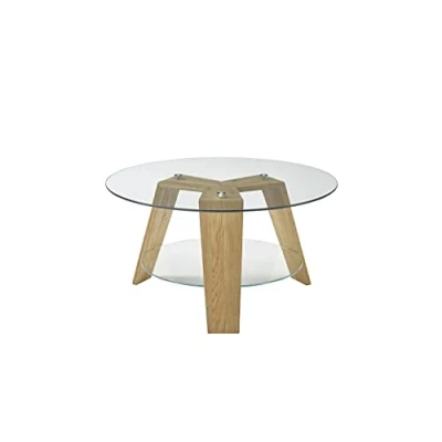 Abbildung von MCA furniture Couchtisch aus Glas, Holz in holzfarben (BxHxT: 75x40x75 cm)