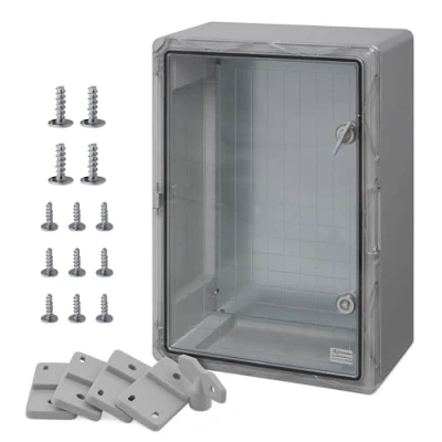 Abbildung von BOXEXPERT ABS Kunststoff Gehäuse, IP65, Wandschrank, Industriegehäuse, Leergehäuse, 500x350x190mm, grau, transparent, Gehäuse der Serie Fleet