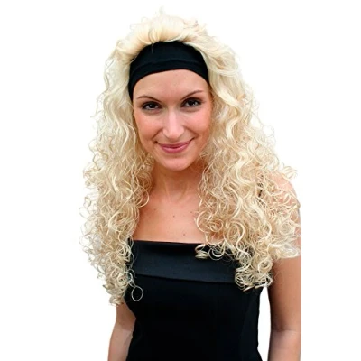 Abbildung von WIG ME UP PW0102 KB88 Perücke &amp; Stirnband BLOND lang Locken Vamp 80er