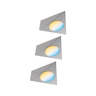 Abbildung von Paulmann Unterschrankleuchte Clever Connect Trigo 3x2,1W 12VA DC 12V Nickel gebürstet/Metall, LED fest integriert, Tageslichtweiß, Starter Set, 2700 6500K
