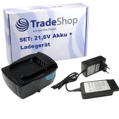 Abbildung von Trade Shop 2in1 Set: Li Ion Akku 21,6V 4000mAh + Ladegerät inkl. Netzteil kompatibel mit Hilti B22 B22/1.6 B22/2.6 B22/3.0 B22/3.3 B22/5.2 B22/8.0