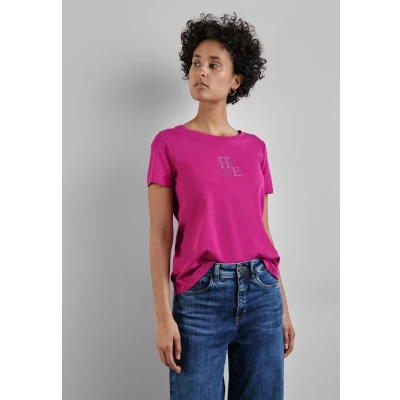 Abbildung von Street One MIT Wording Tshirt print, Damen, Größe: 34, Pink