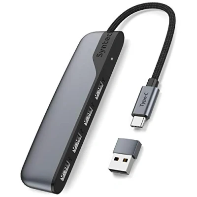 Abbildung von USB C auf Hub 4 Port, Syntech Typ 3.0 mit einem Adapter (USB 2.0), Thunderbolt 3 kompatibel MacBook Pro, iPad Mini 6, iMac