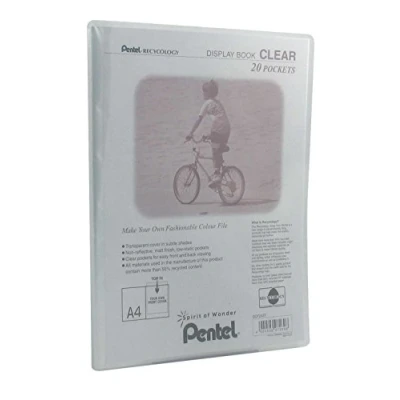 Abbildung von Pentel Sichtbuch klar, A4, 20 Hüllen, transparent, 1 Sichtbuch, DCF242T